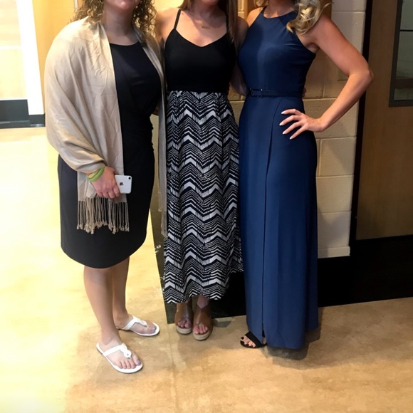 WHBM cobalt blue floor length gown - Picture 4 of 4